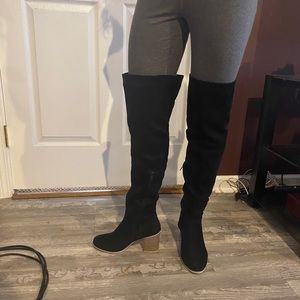 Altar’d State black over the knee boots .